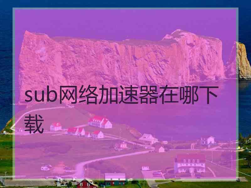 sub网络加速器在哪下载