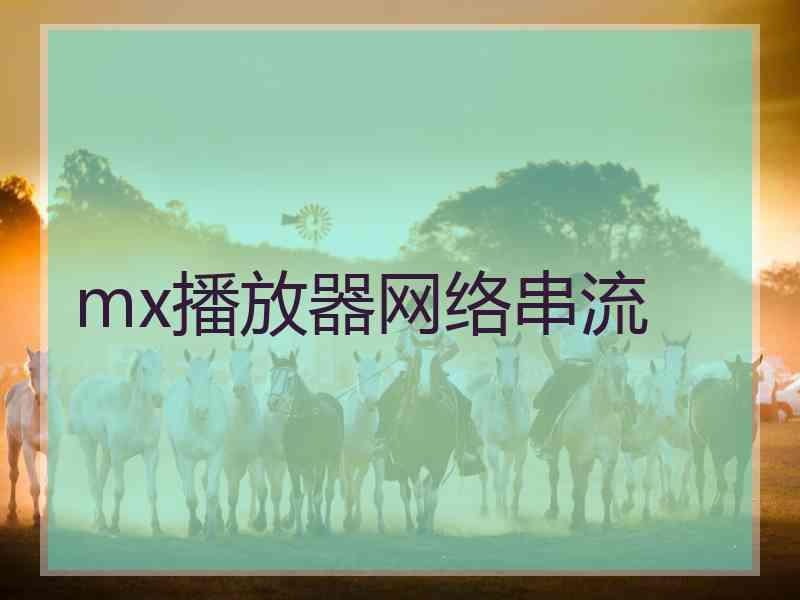 mx播放器网络串流