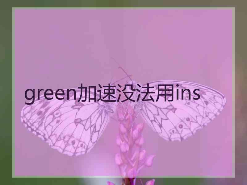 green加速没法用ins