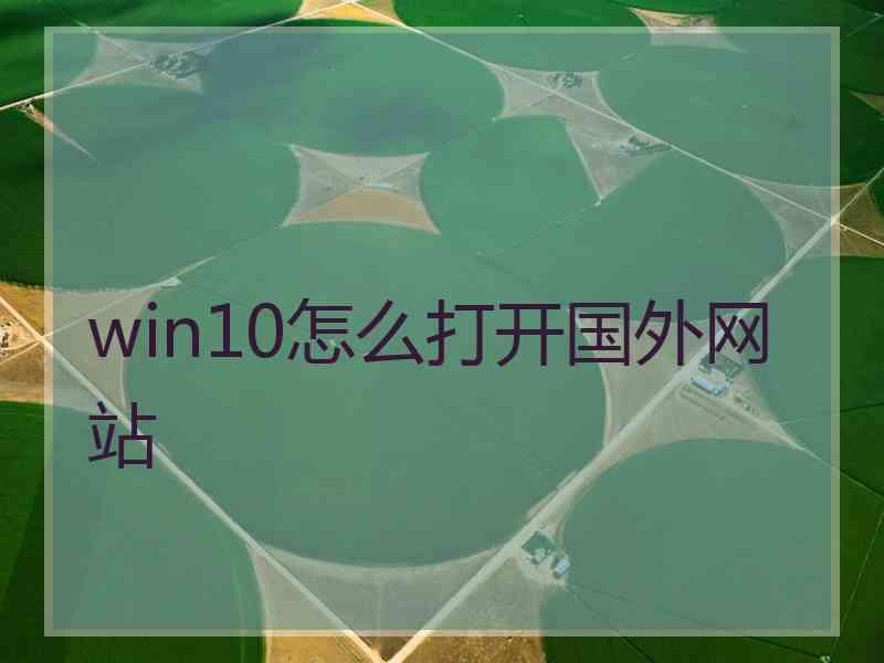 win10怎么打开国外网站