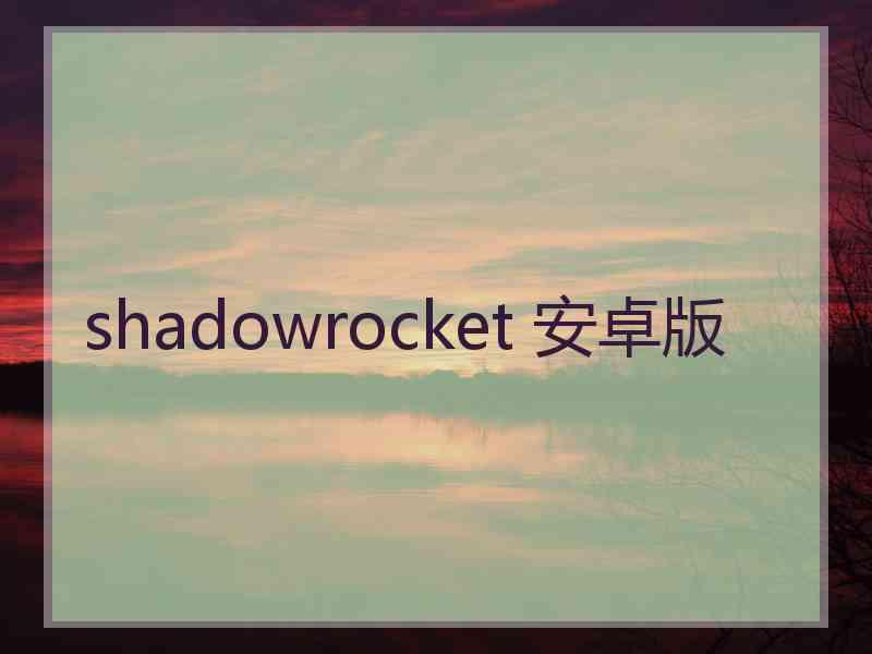 shadowrocket 安卓版