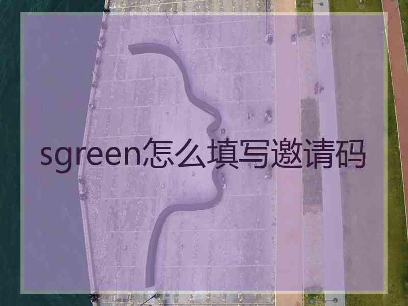 sgreen怎么填写邀请码