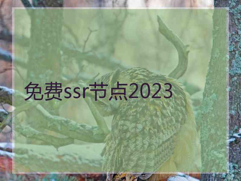 免费ssr节点2023