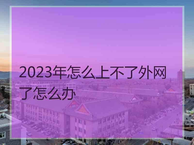 2023年怎么上不了外网了怎么办